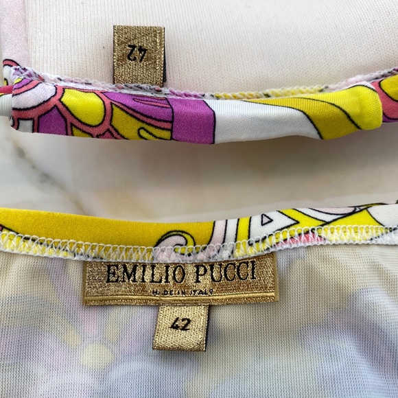 EMILIO PUCCI PINK YELLOW WHITE PRINT BIKINI IT 42 / US 8 - Picture 12 of 12